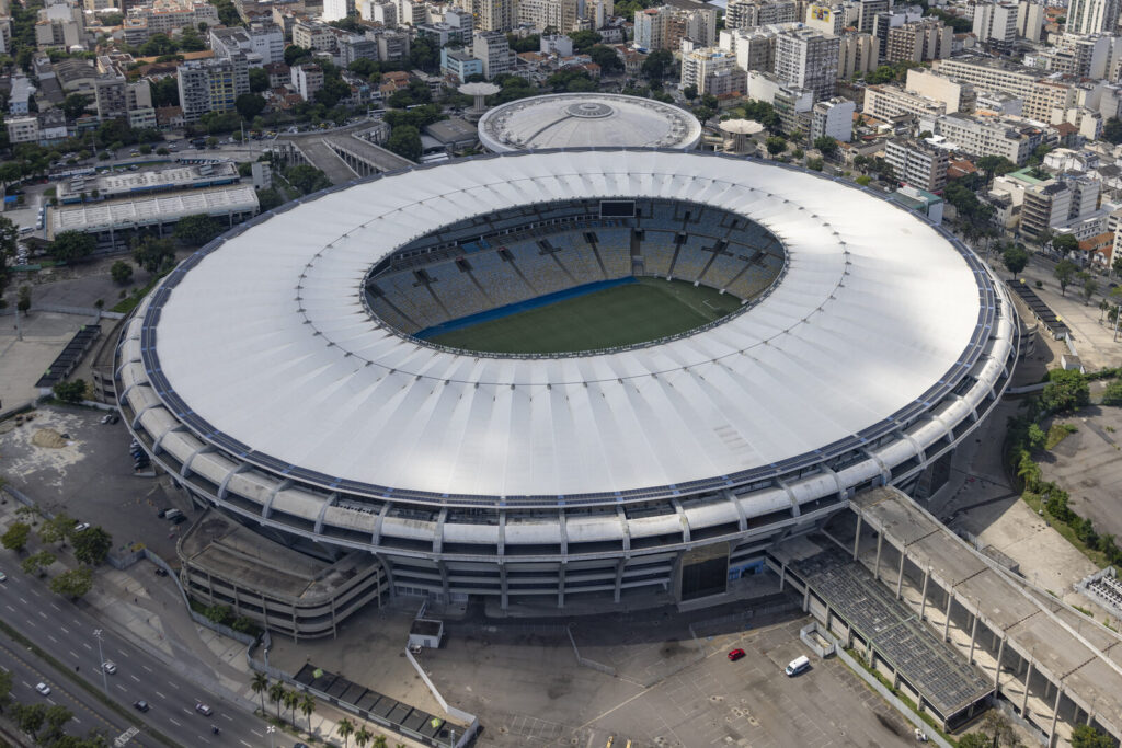 Vista aérea do estádio do Maracanã, no Rio de Janeiro