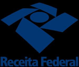 Logotipo oficial da Receita Federal do Brasil em fundo branco (Logomarca oficial da Receita Federal do Brasil (imagem de domínio público, não fotografada durante a operação).)