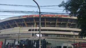 Fachada do estádio Cícero Pompeu de Toledo, o Morumbi, do São Paulo Futebol Clube