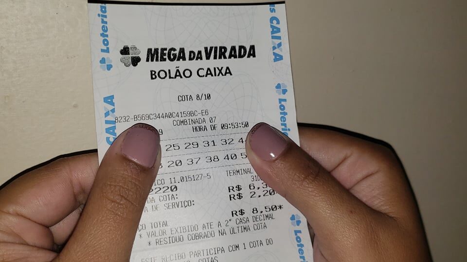 Comprovante de aposta da Mega-Sena da Virada, documento oficial da Caixa Econômica Federal (Foto de arquivo: comprovante da Mega-Sena da Virada, loteria da Caixa, 2020.)